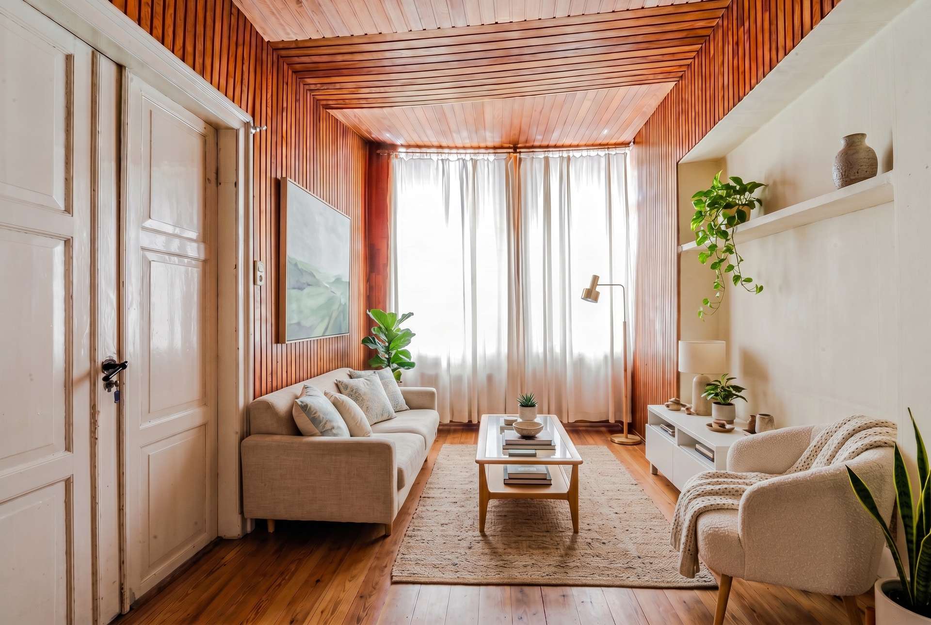 staged-Alte Dielen und hohe Fenster als Basis für stilvolles Wohnen