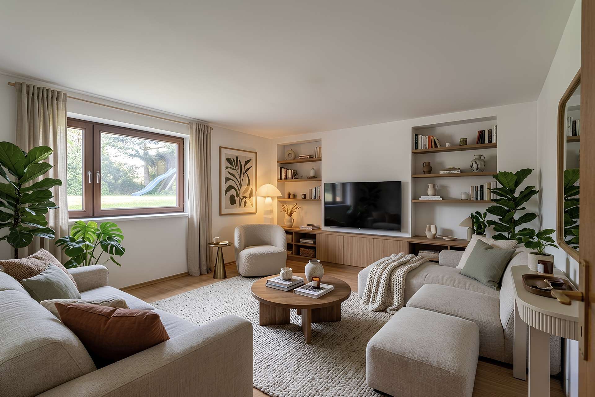 Wohnzimmer UG Staged
