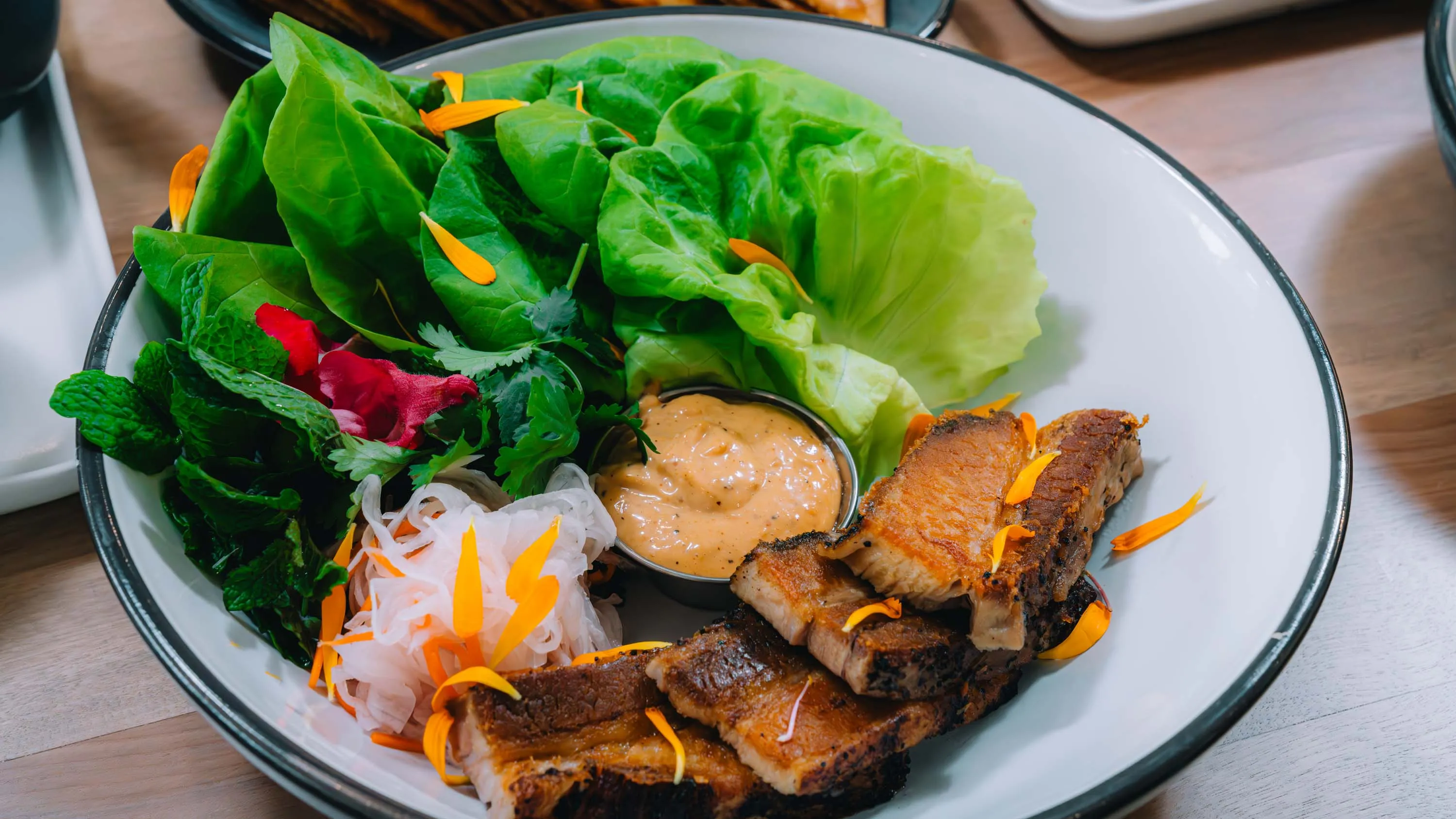 pork chops served for dinner at The Cottage in Pigeon Forge, TN.