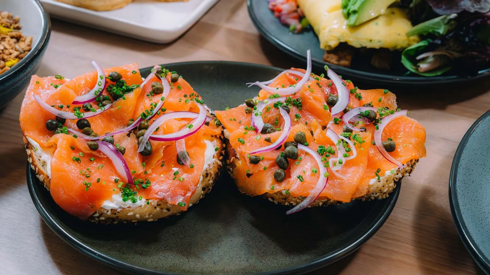 salmon on a bagel served for brunch at The Cottage in Pigeon Forge, TN.
