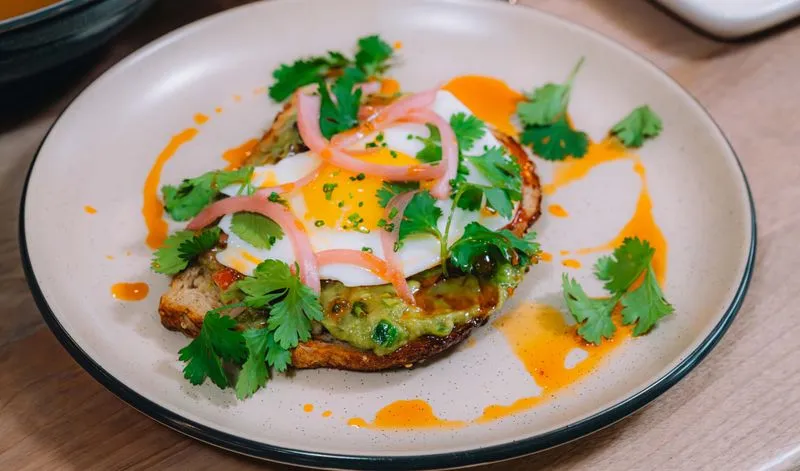 avocado toast served for brunch at The Cottage in Pigeon Forge, TN.