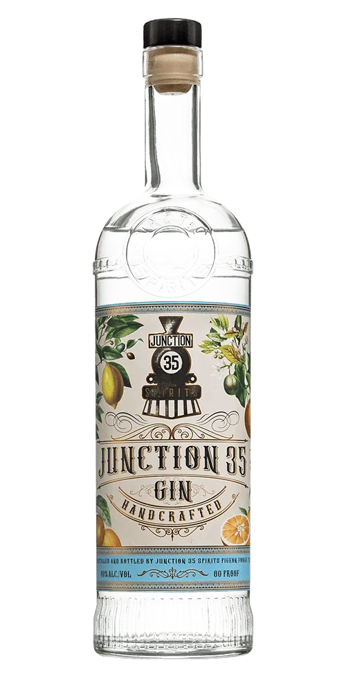 A bottle of Junction 35 Gin.