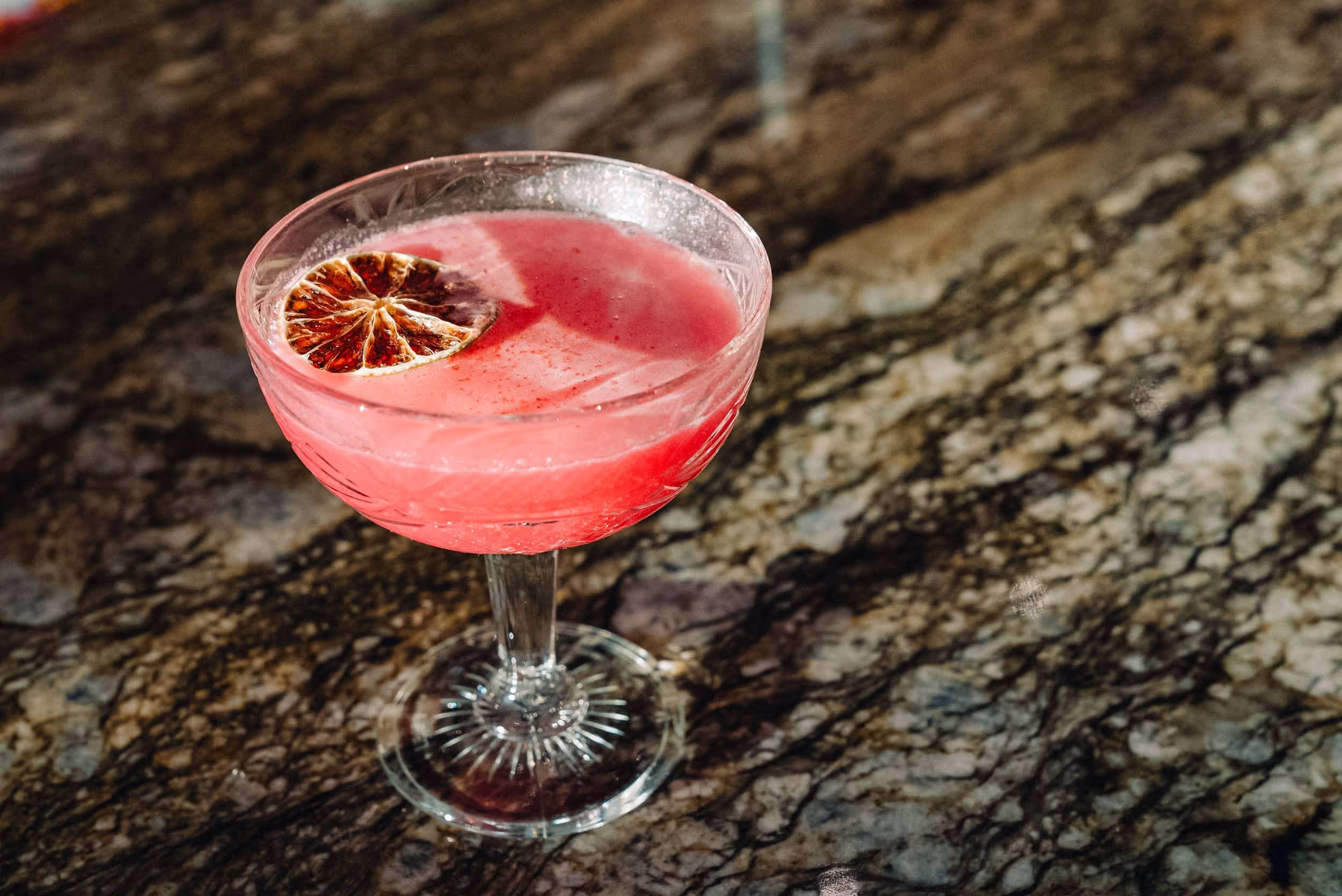 mixed drink served at the rooftop bar served at Azul Cantina in Pigeon Forge