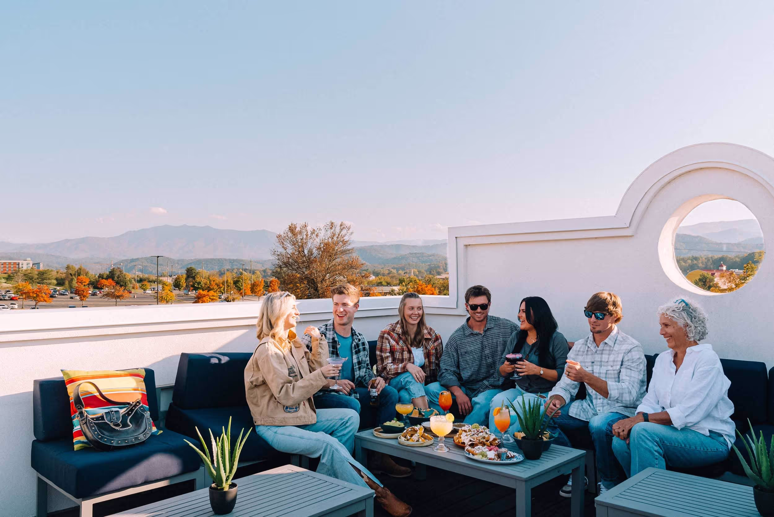 The rooftop bar at Azul Cantina at the Mountain Mile Mall in Pigeon Forge, Tennessee