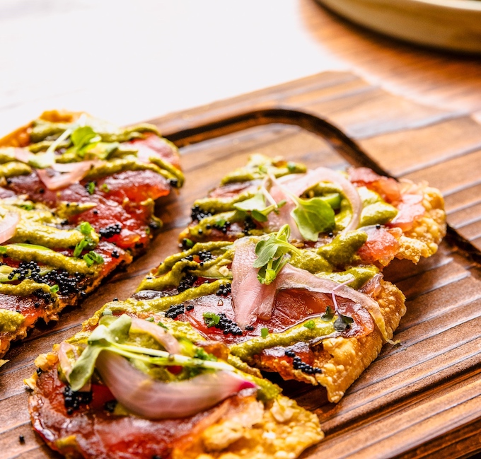 tuna tostada at azul cantina pigeon forge