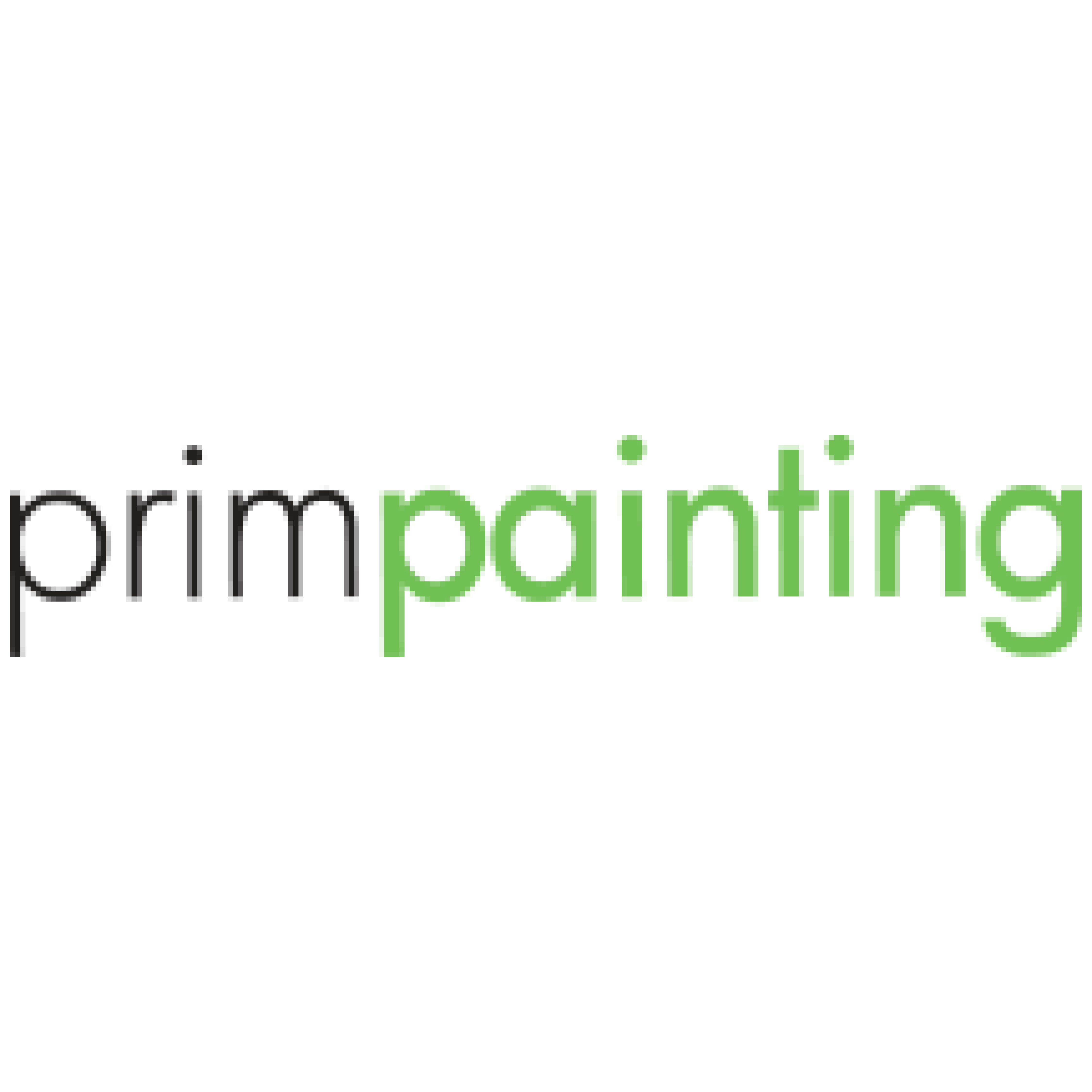 Logo displaying the text 'prim painting' with 'prim' in black and 'painting' in green.