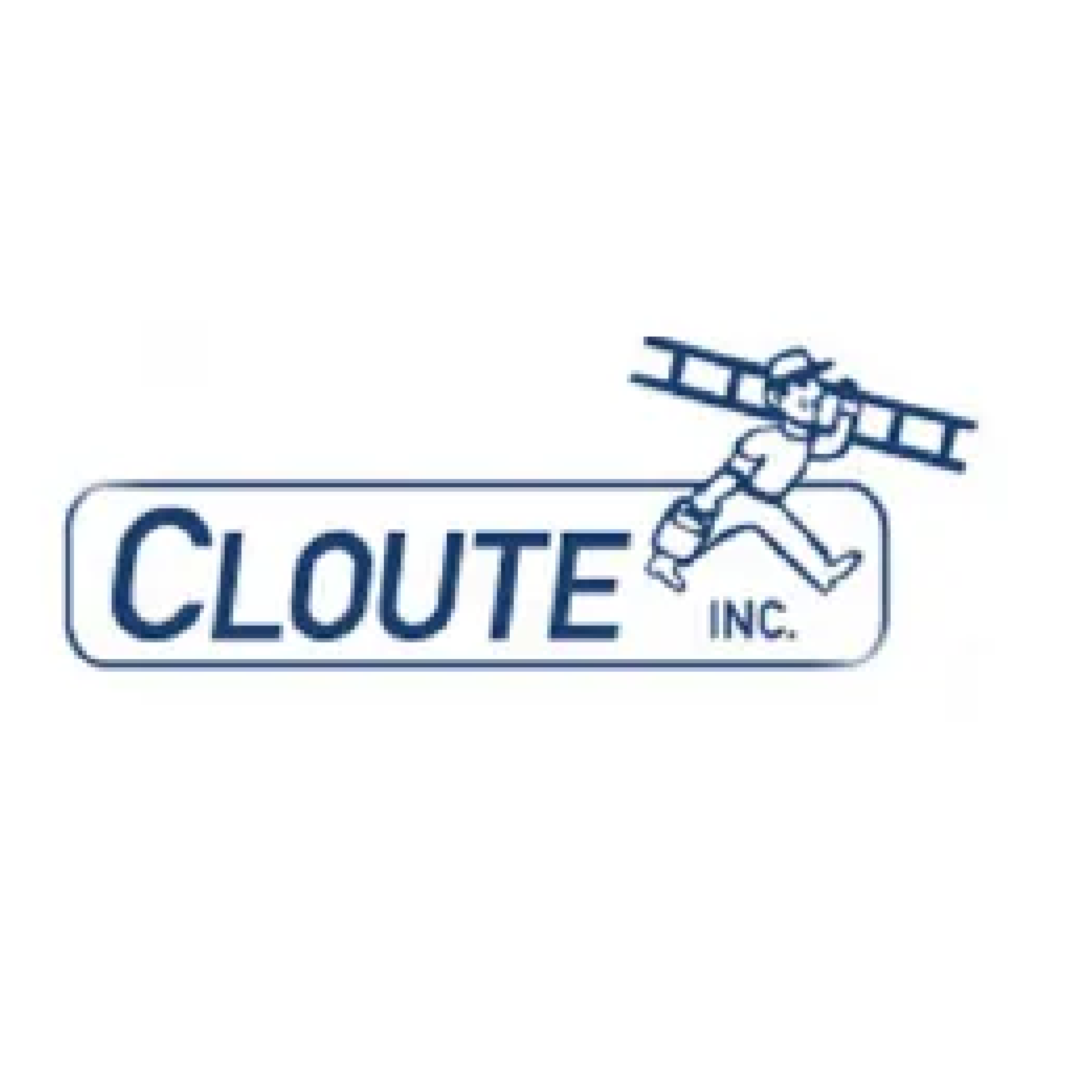 Cloute Inc. logo featuring a worker carrying a ladder and toolbox.