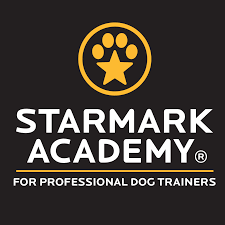 Starmark Academy logo with a paw print and star icon, text for professional dog trainers.