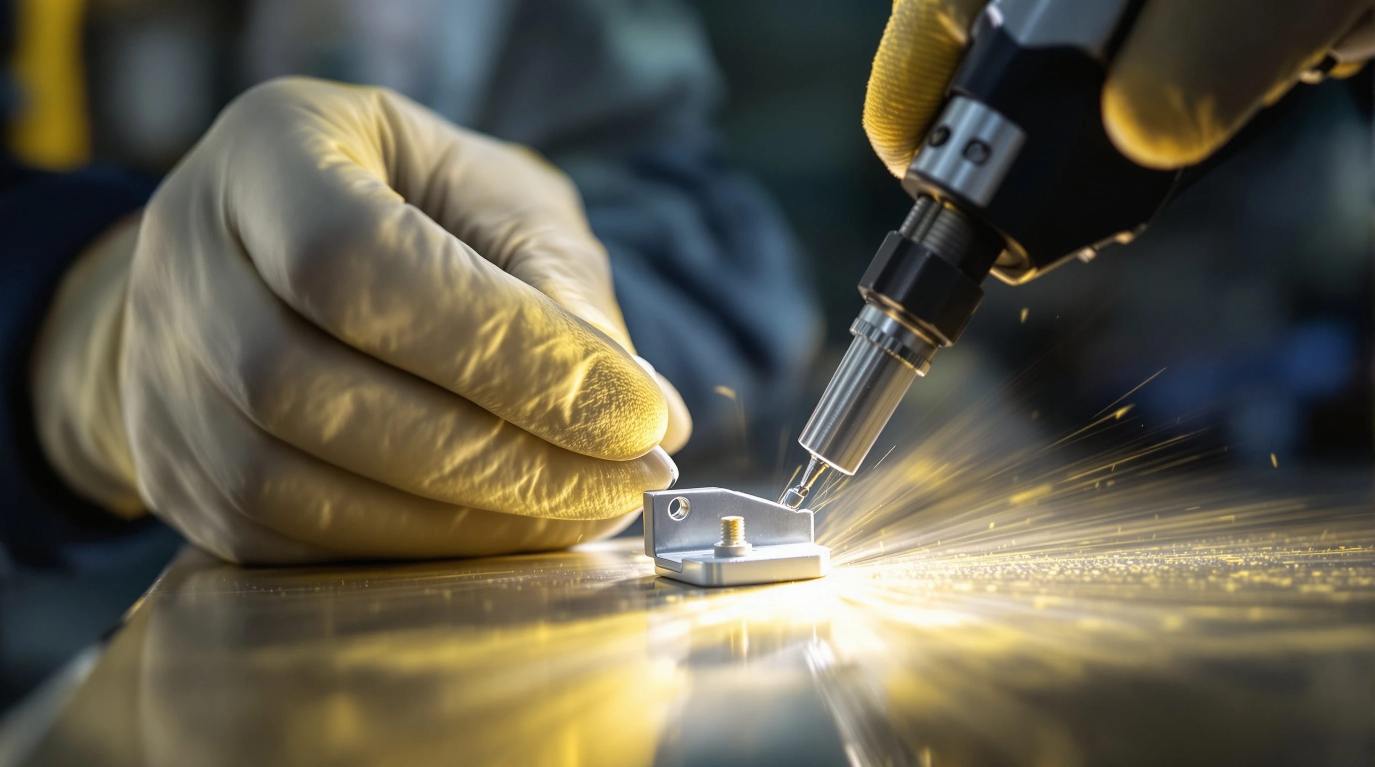 Low-angle view of technician applying Cerakote coating