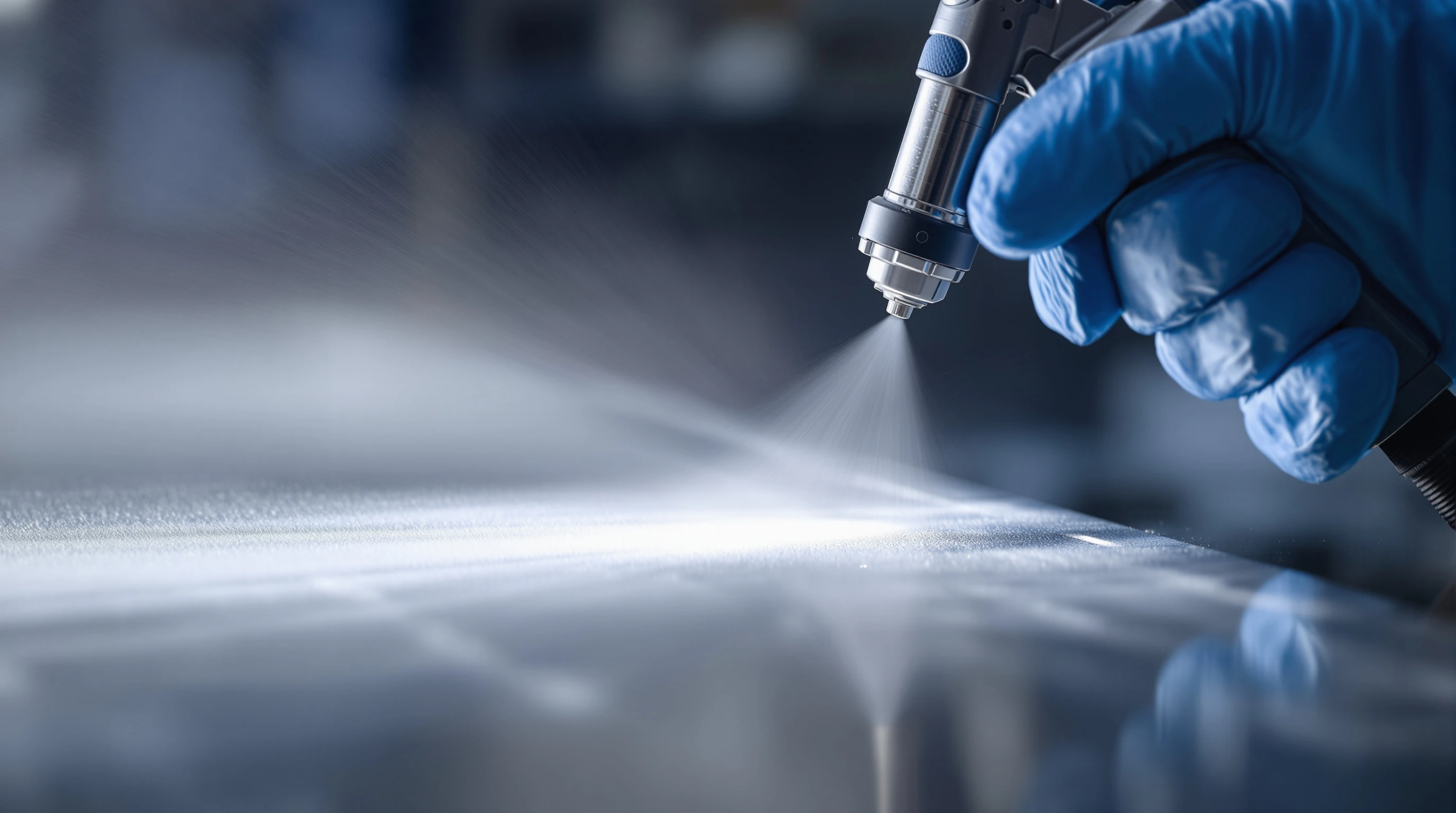 Close-up of Cerakote spray application using professional spray gun