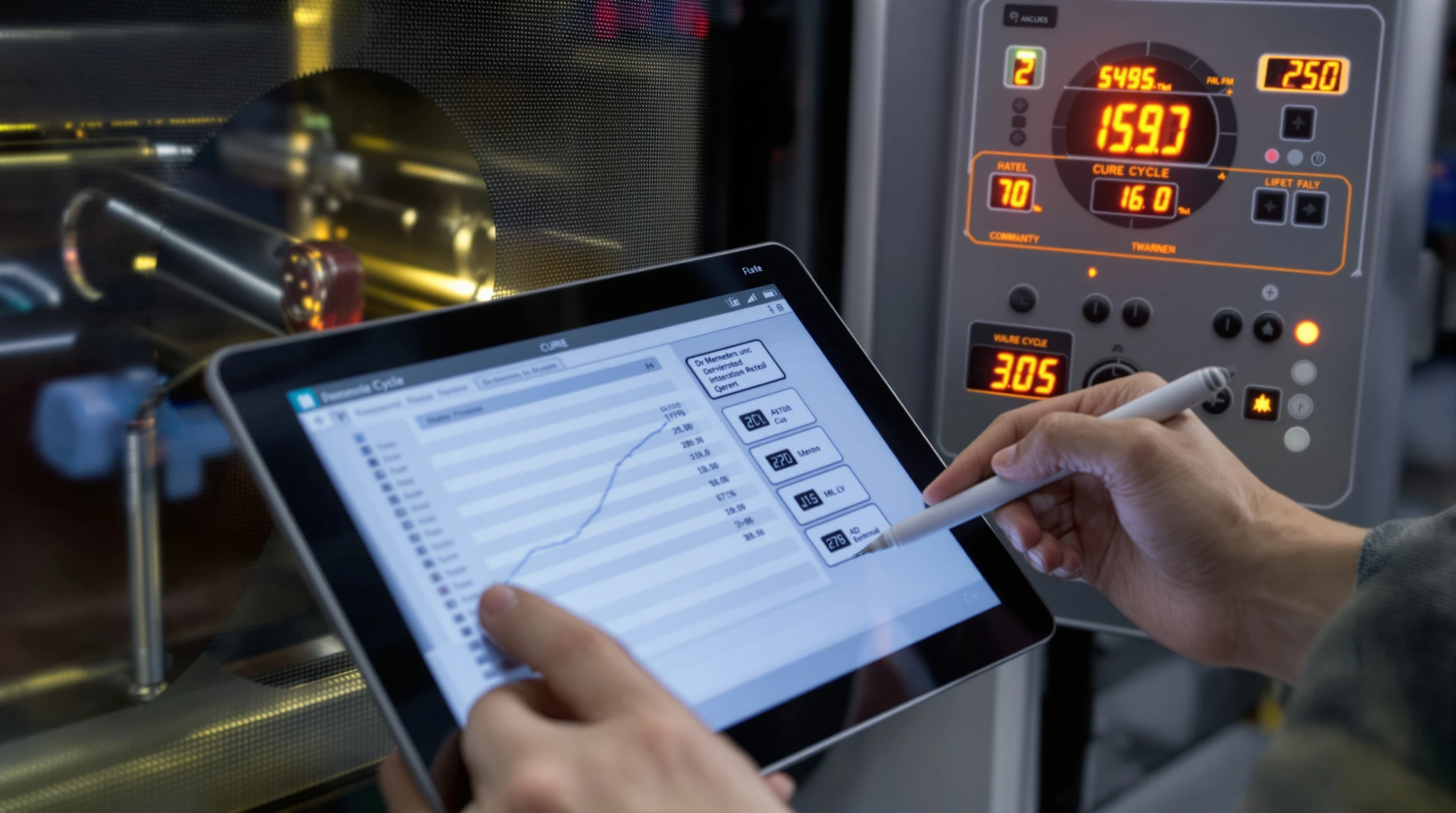 Cure cycle documentation recording time and temperature data