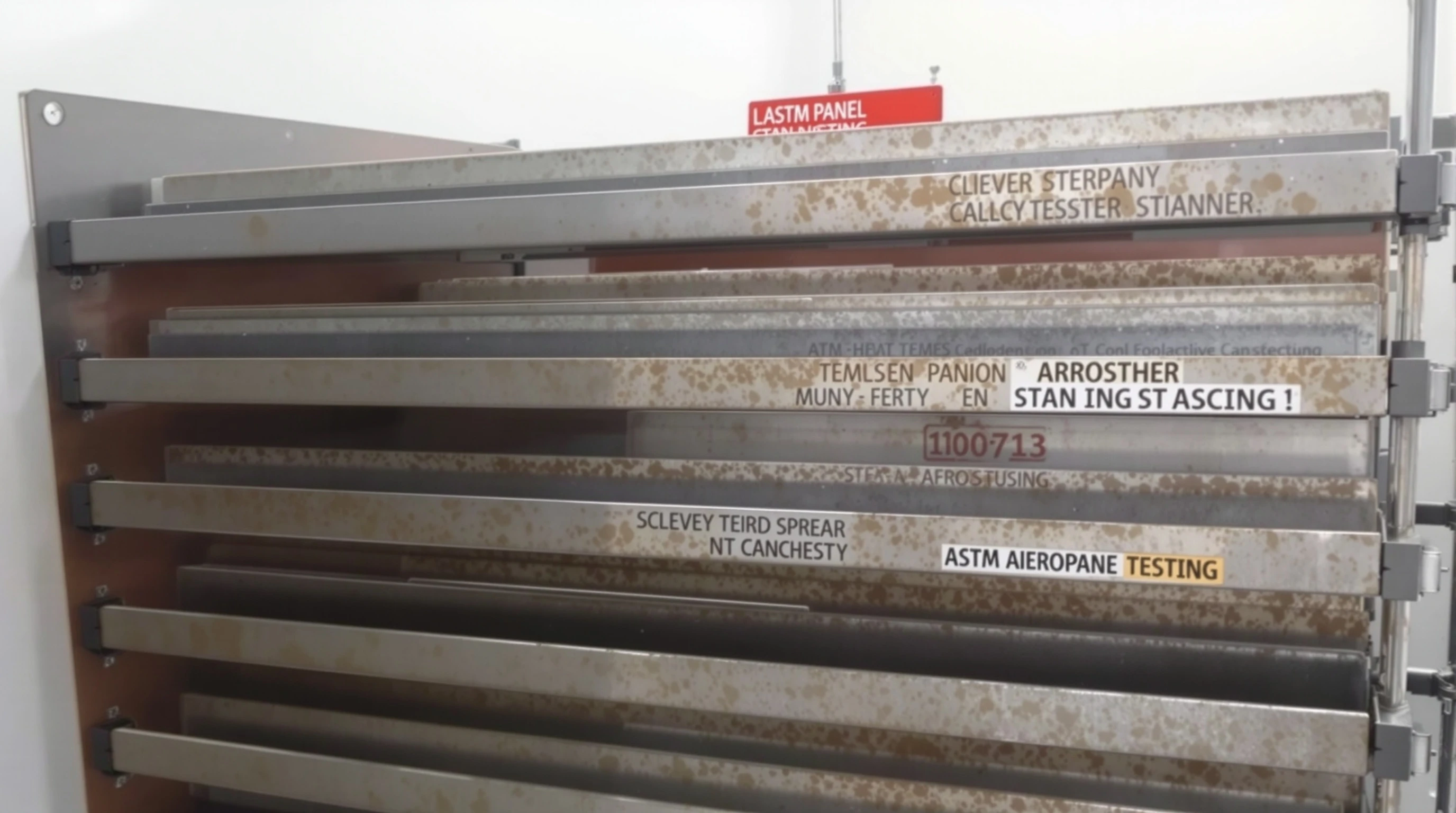 Salt spray test specimens demonstrating Cerakote corrosion resistance