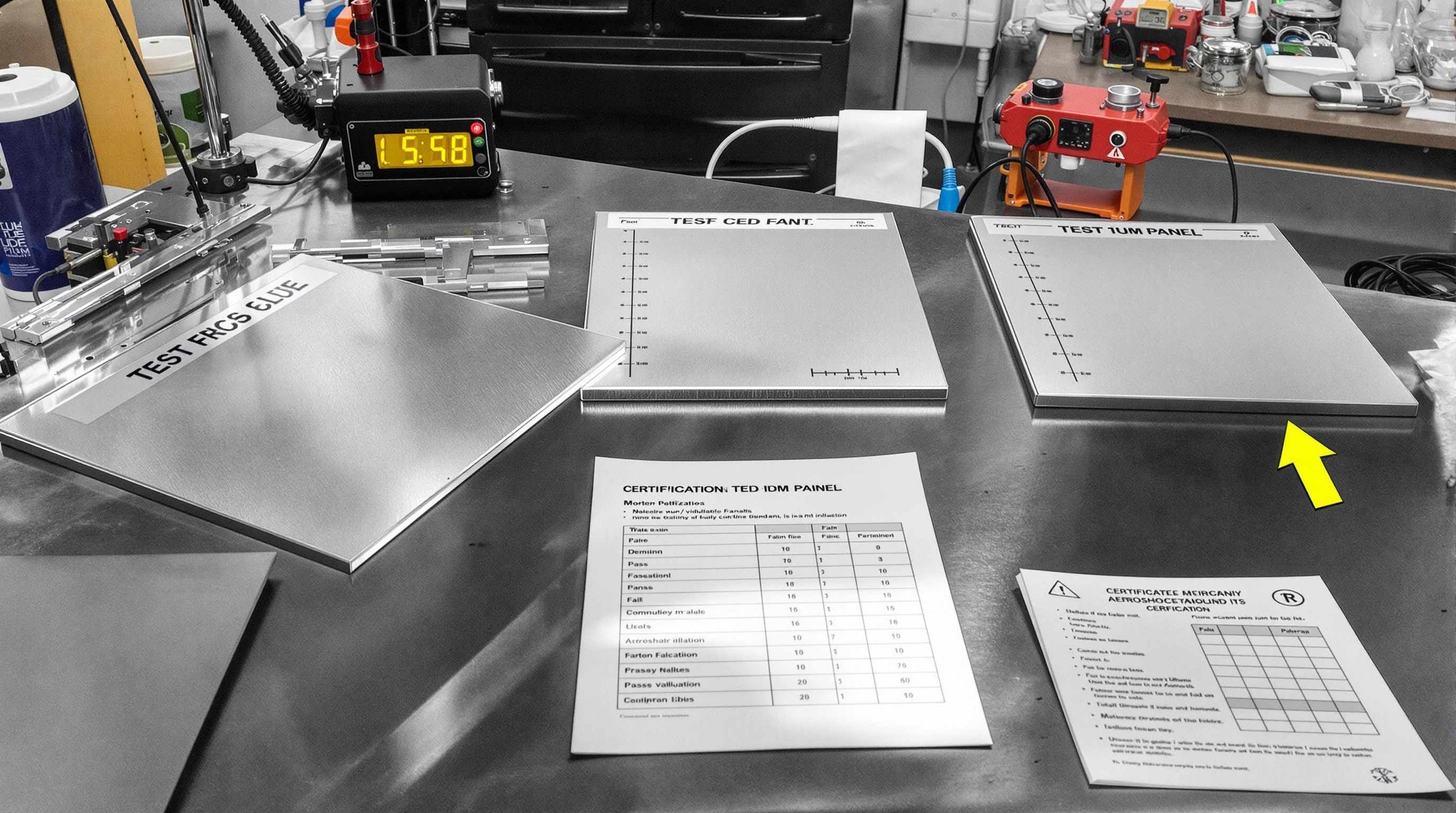 Test results documentation for coating performance verification