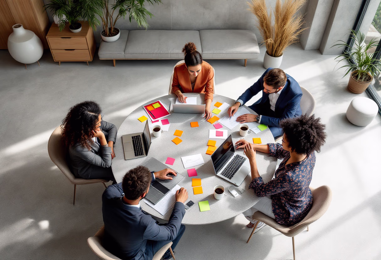 image of brainstorming session (for a productivity tools business)