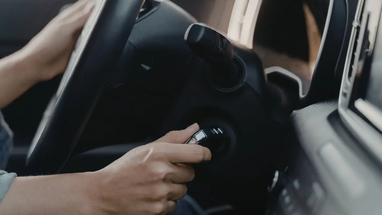 person inside a car driving