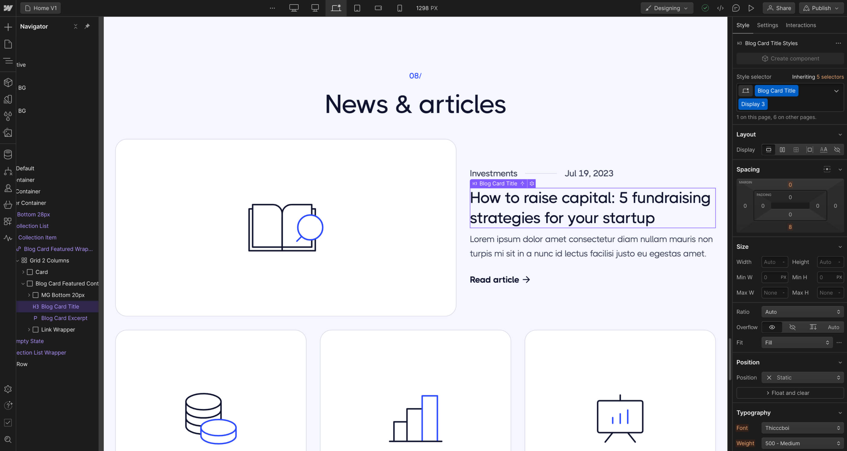 CMS Content - Invstor X Webflow Template
