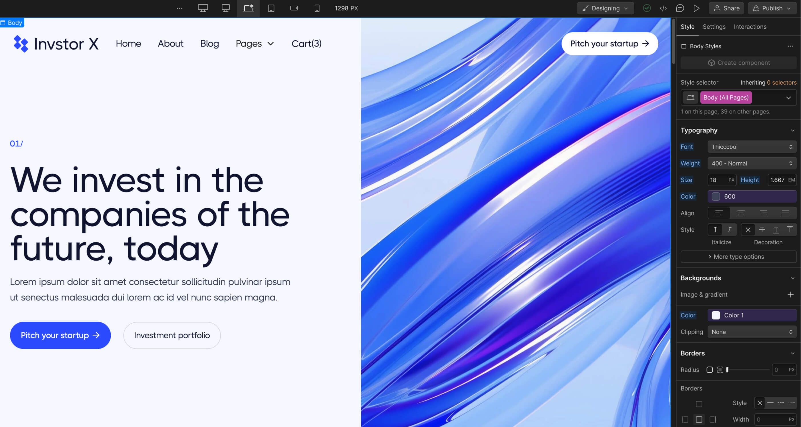 Typography - Invstor X Webflow Template