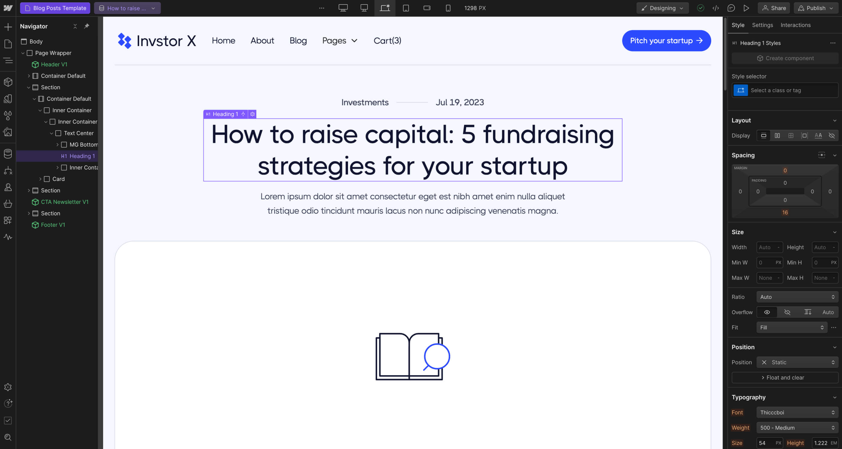 CMS Page - Invstor X Webflow Template