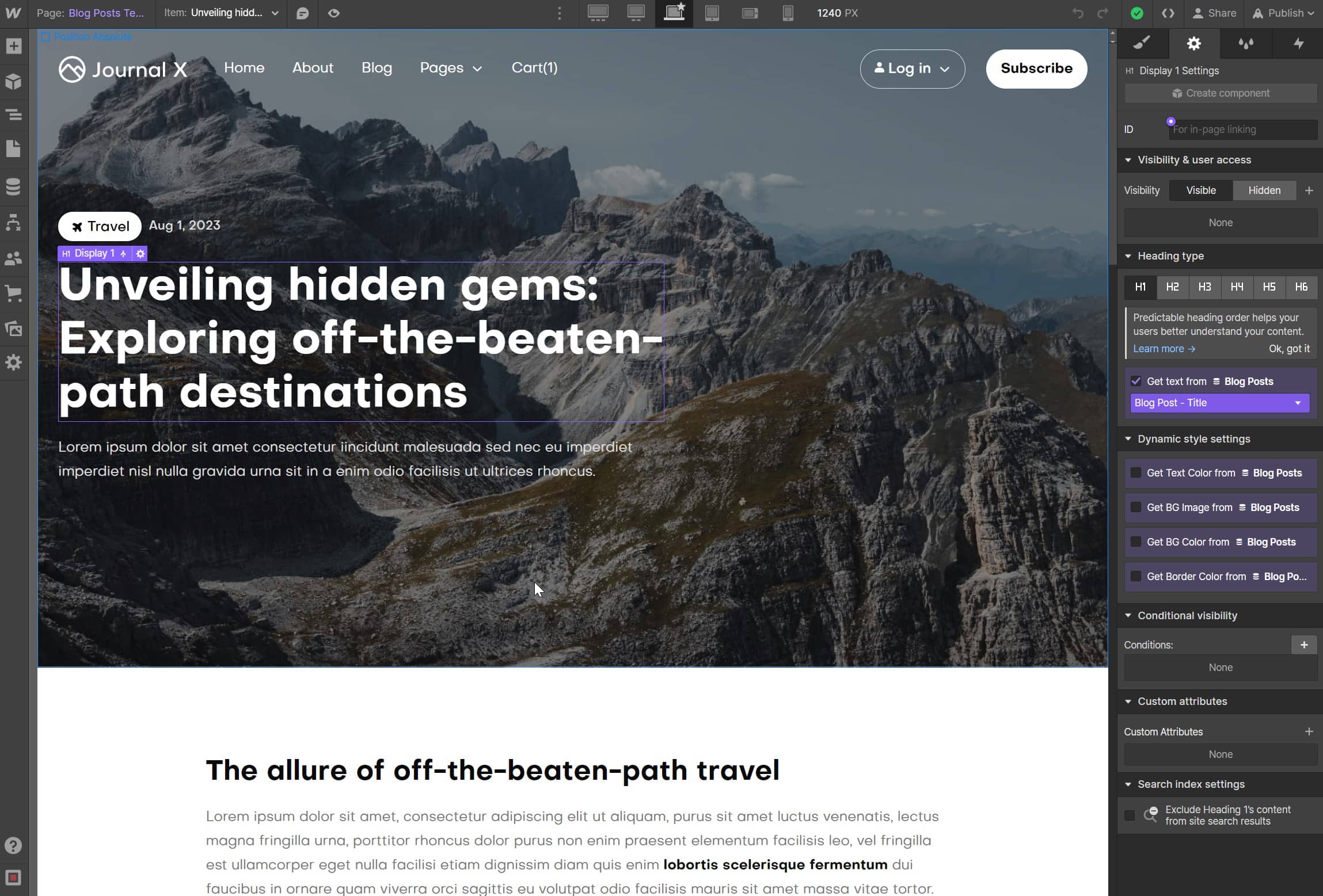 CMS Page - Journal X Webflow Template