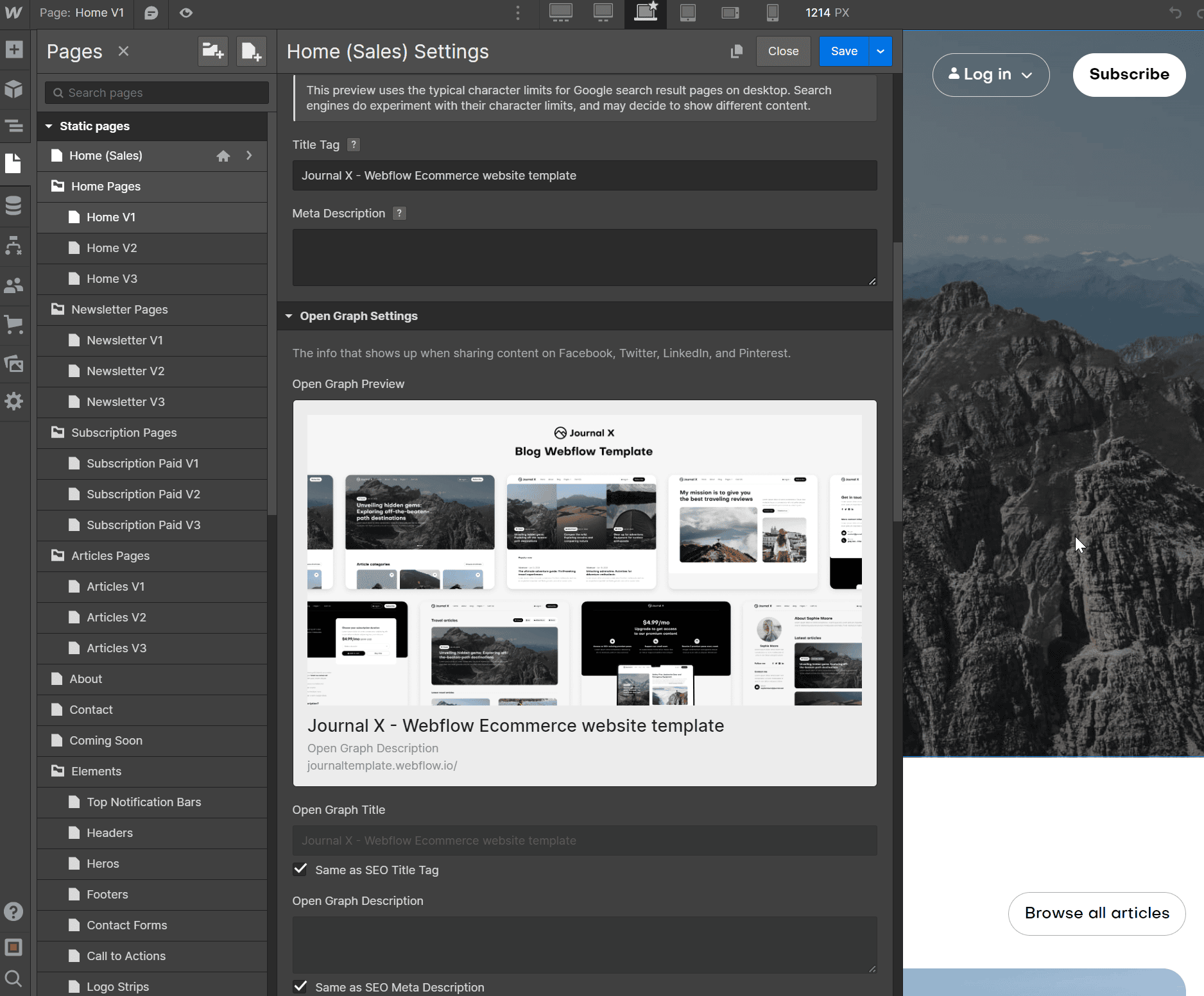 SEO - Journal X Webflow Template