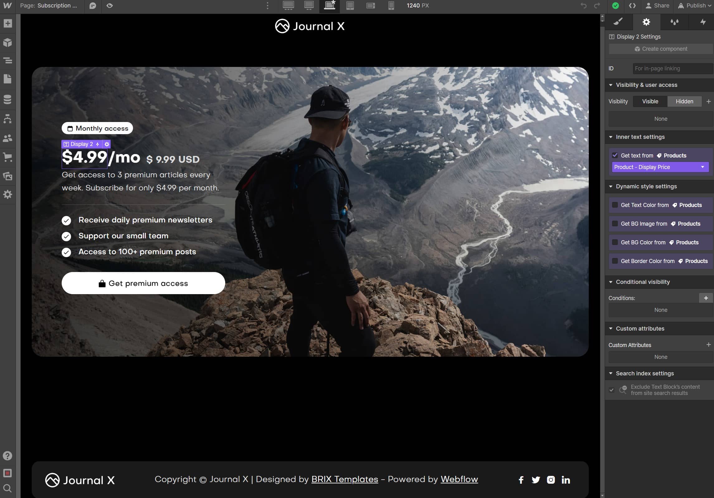 Ecommerce Content - Journal X Webflow Template