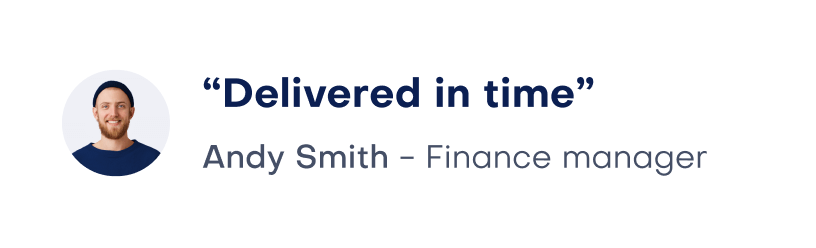 Delivered In Time Andy Smith Popup Image One - Expert X Webflow Template