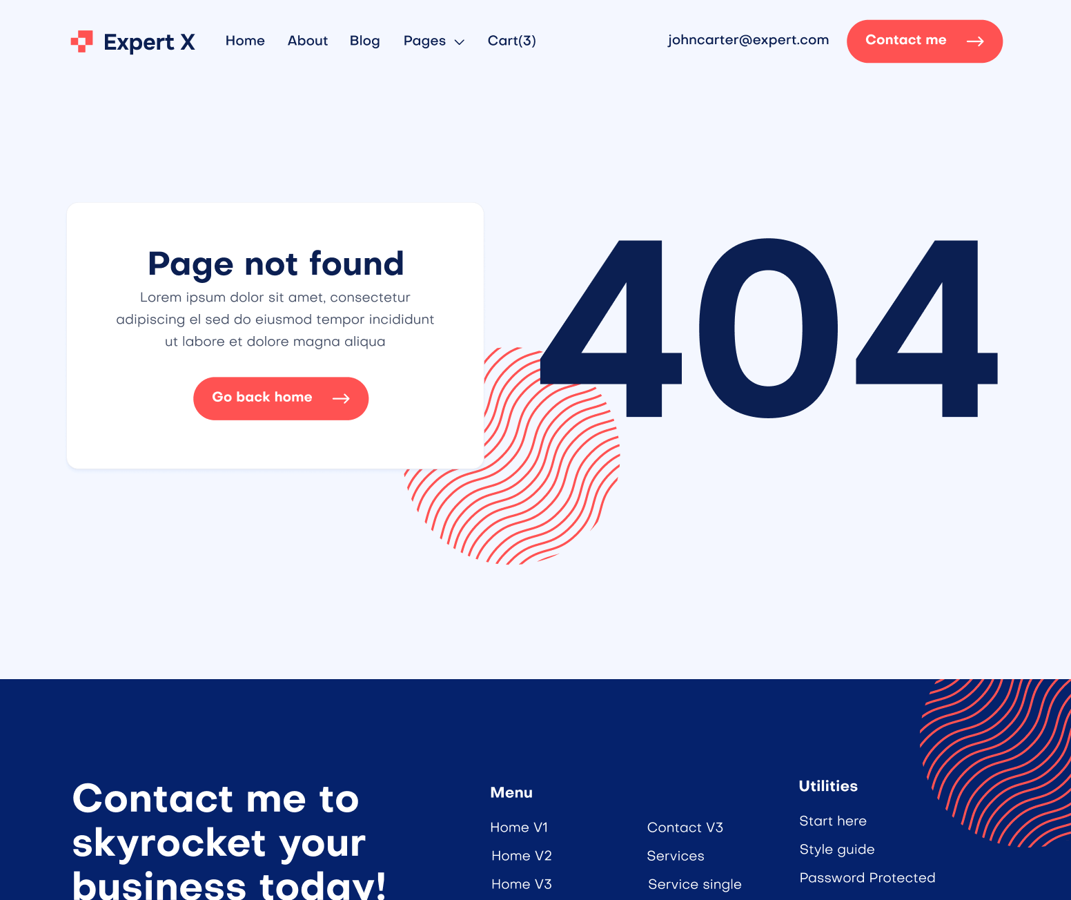 Expert X - 404 Not Found Page - Business Coach Webflow Template