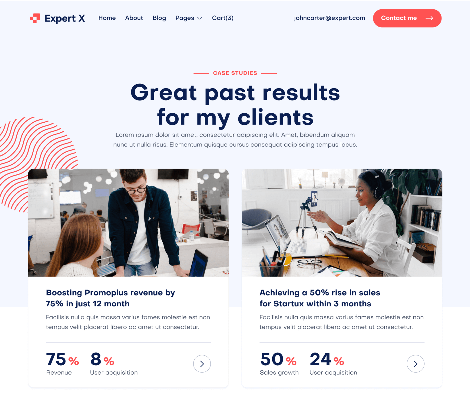 Expert X - Case Study Page - Business Coach Webflow Template
