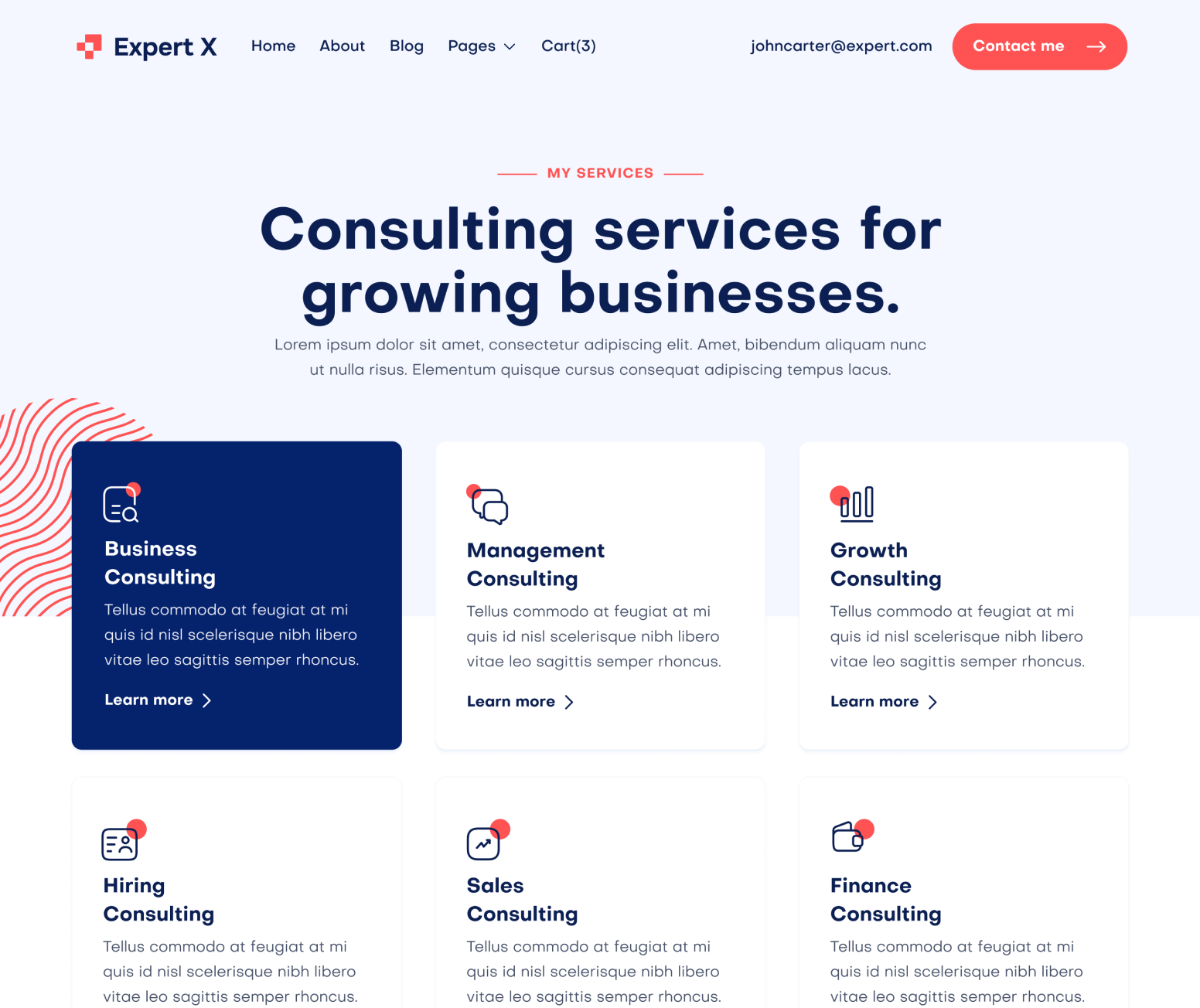 Expert X - Services Page - Business Coach Webflow Template
