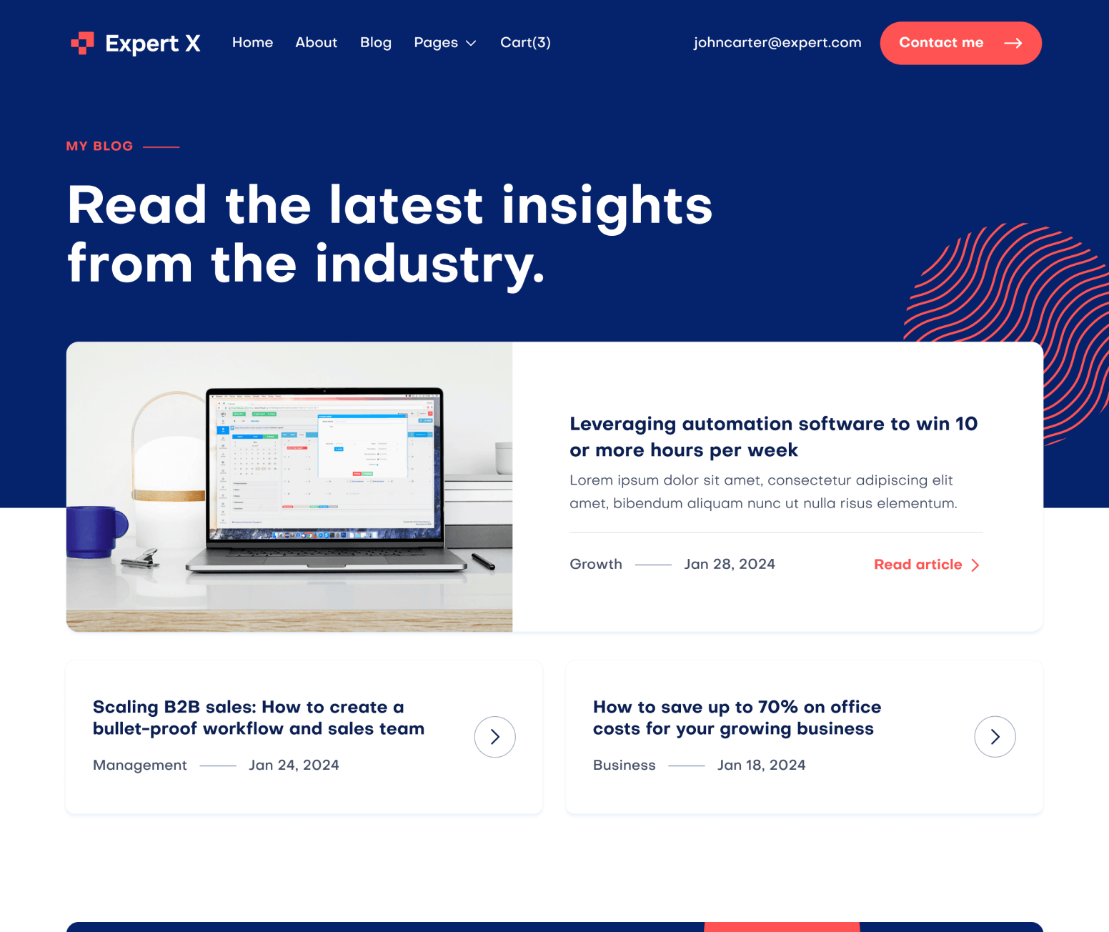 Expert X - Blog V1 Page - Business Coach Webflow Template