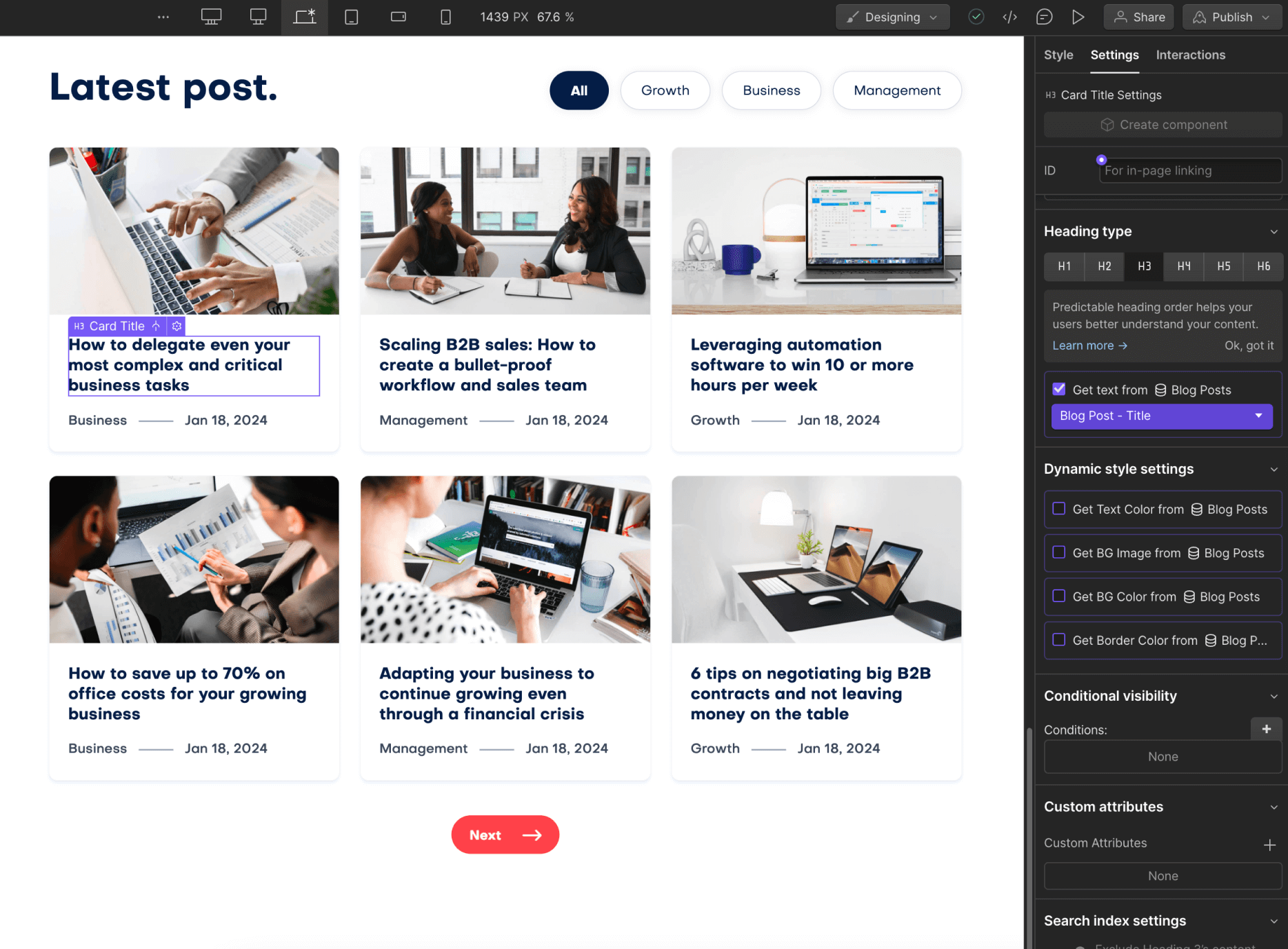 CMS Content - Expert X Webflow Template