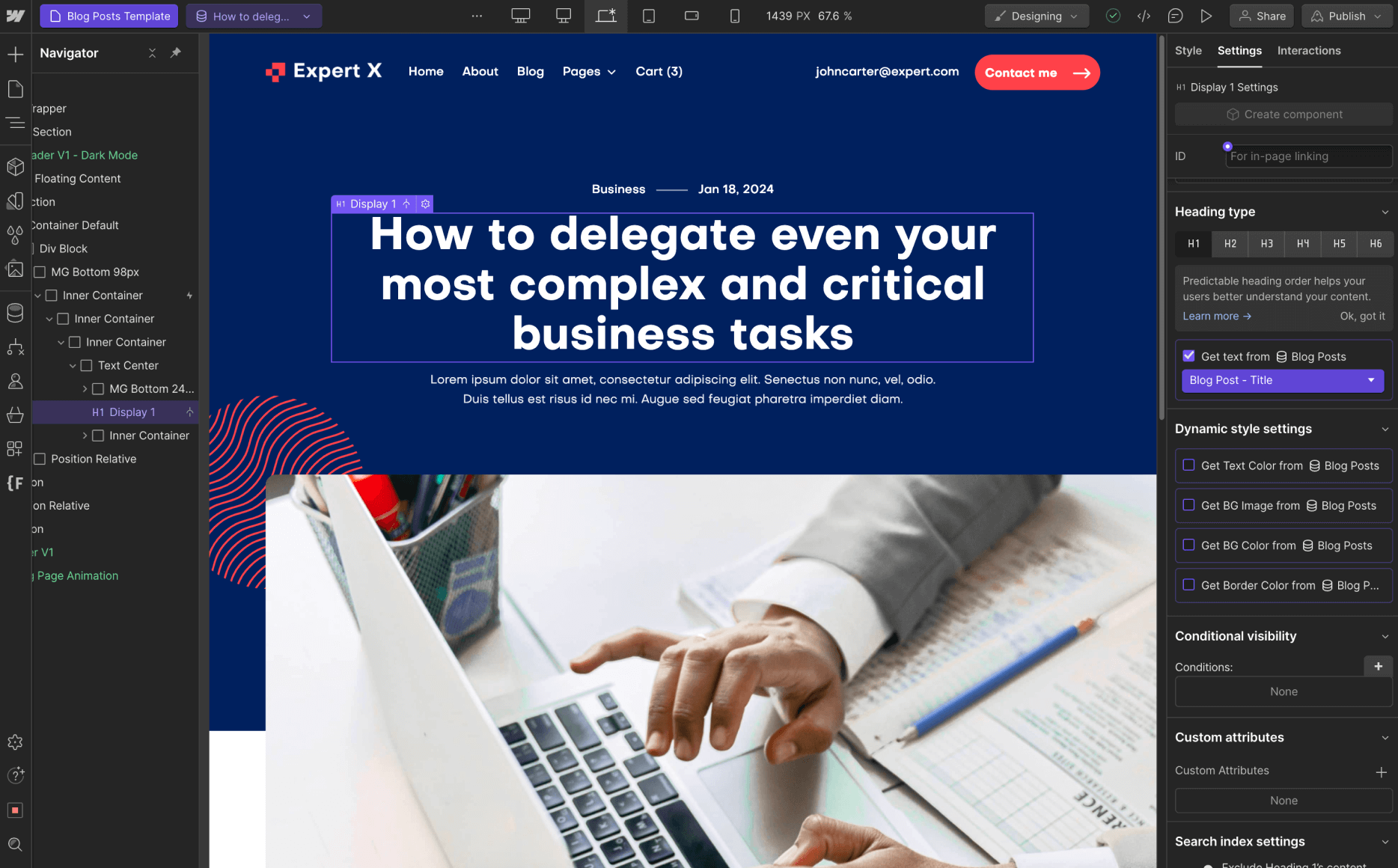 CMS Page - Expert X Webflow Template