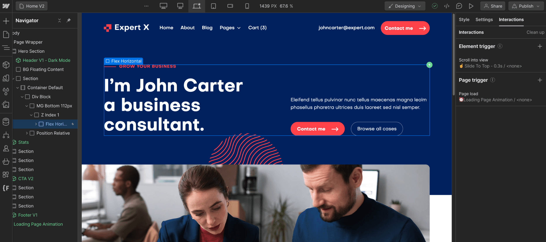 Animations - Expert X Webflow Template