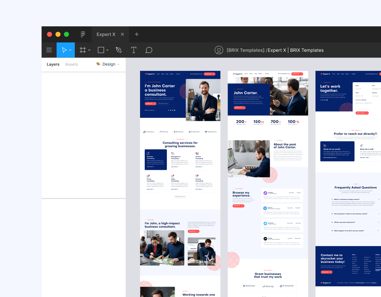 Expert X - Figma File Included - Business Coach Webflow Template