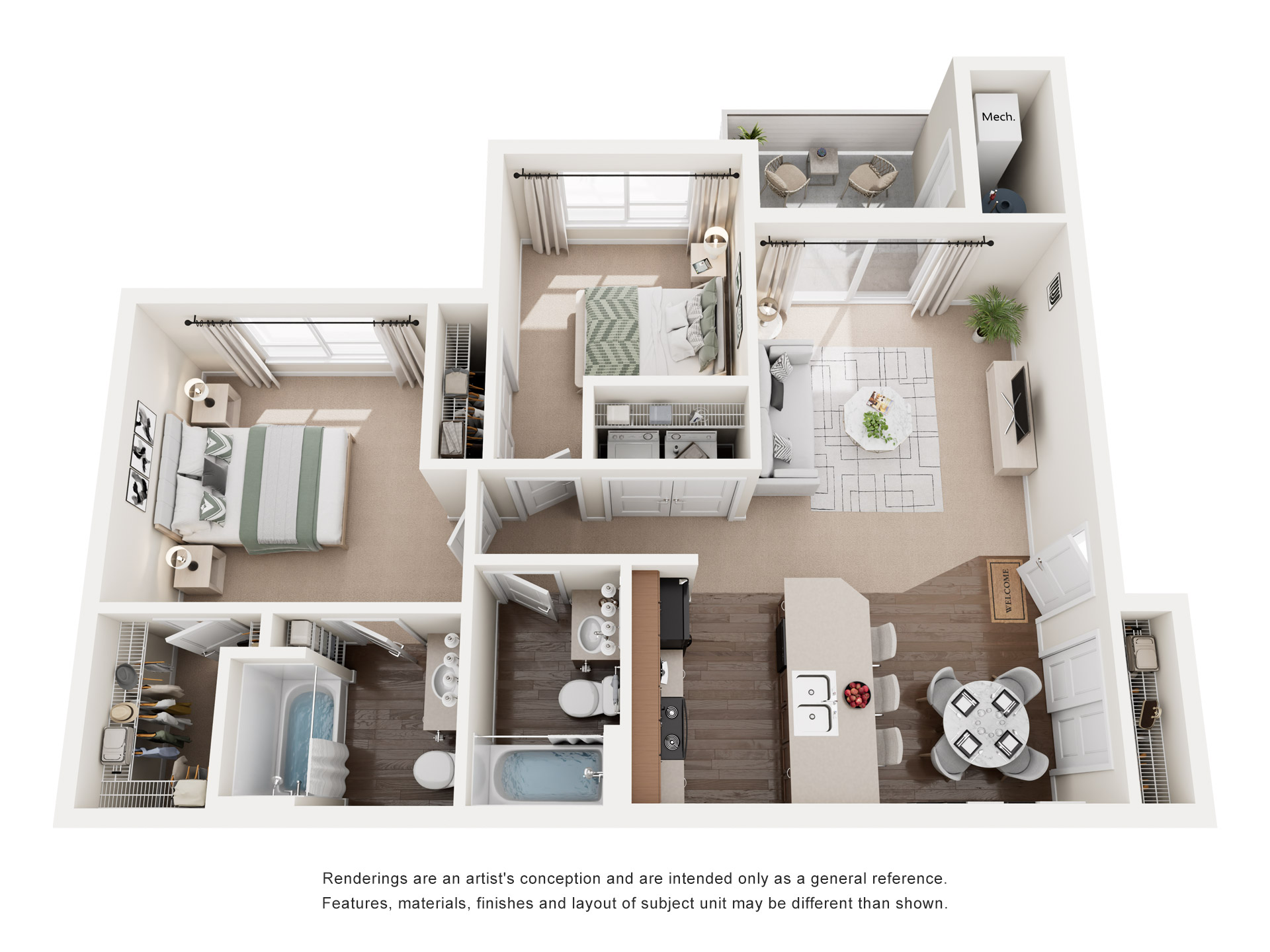 2x2 floor plan layout