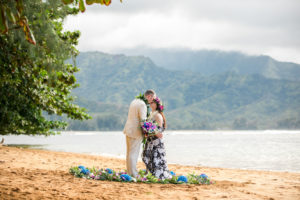 Chrissie & Al on the beach in Kauai.