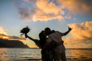 Eloping on the beach in Hawaii.