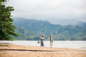 Walking n the beach in Hawaii.