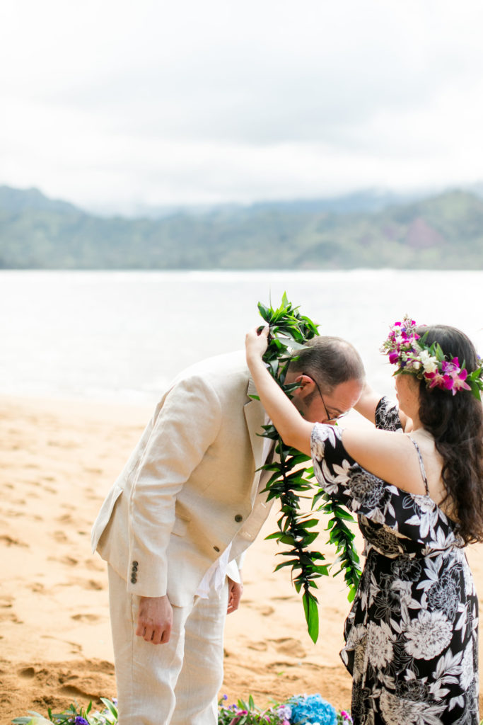 Exchanging Leis in Kauai.