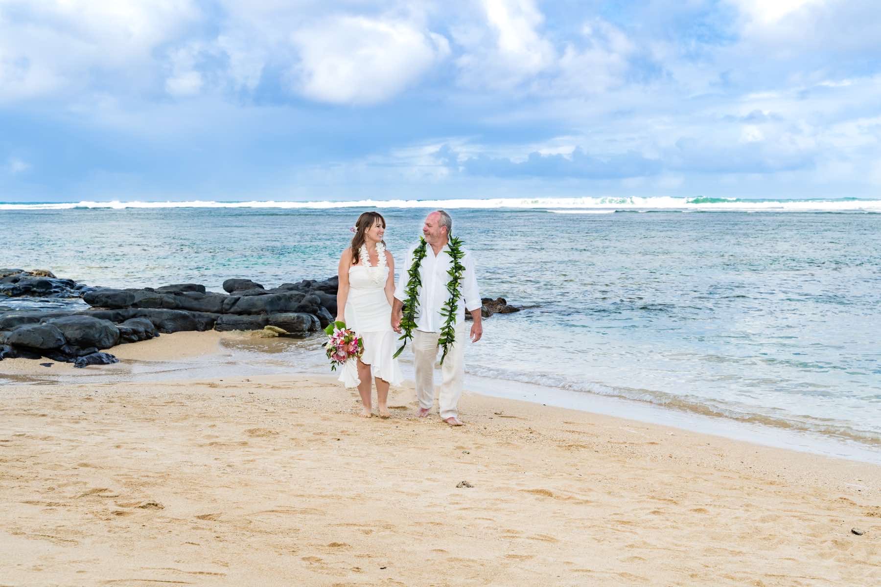 Jennifer and Kelly on the beach in Kauai.