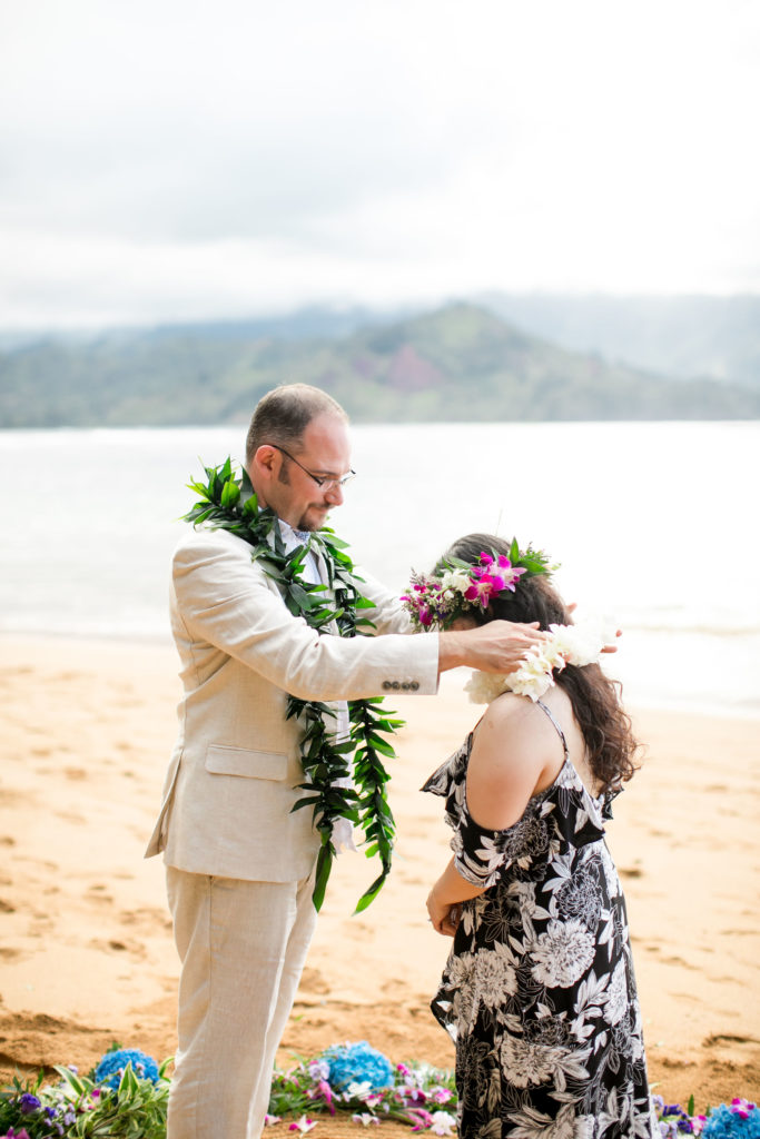 Exchanging Leis in Kauai.