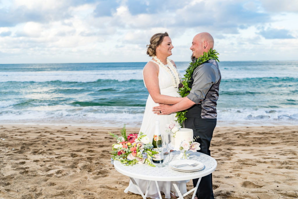 Couple eloping in Hawaii.
