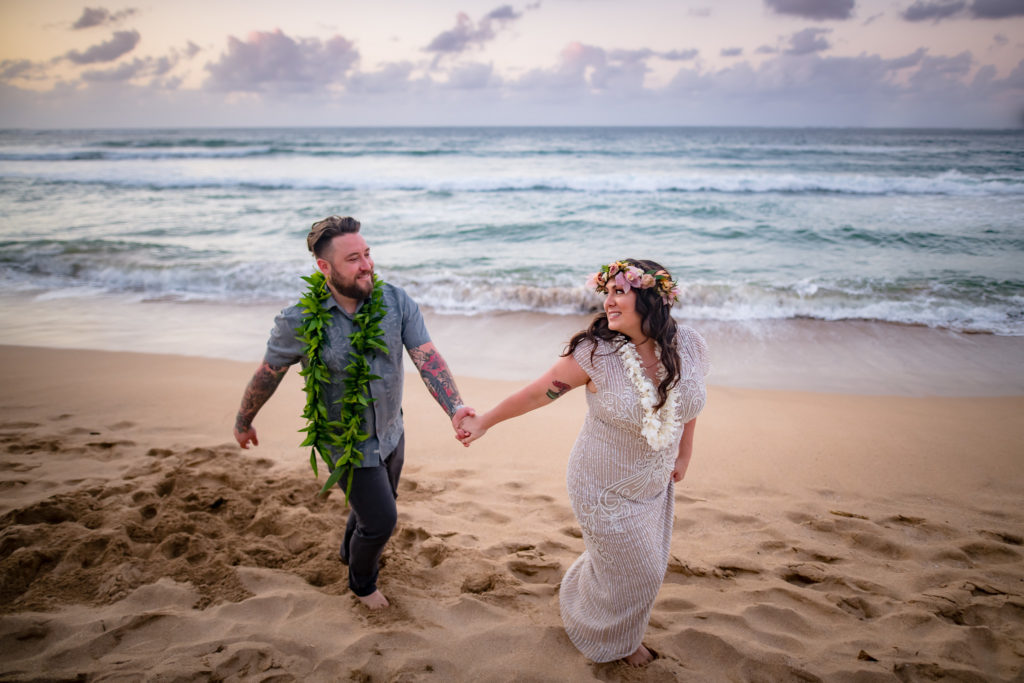 Bride and Groom eloping in Kauai.