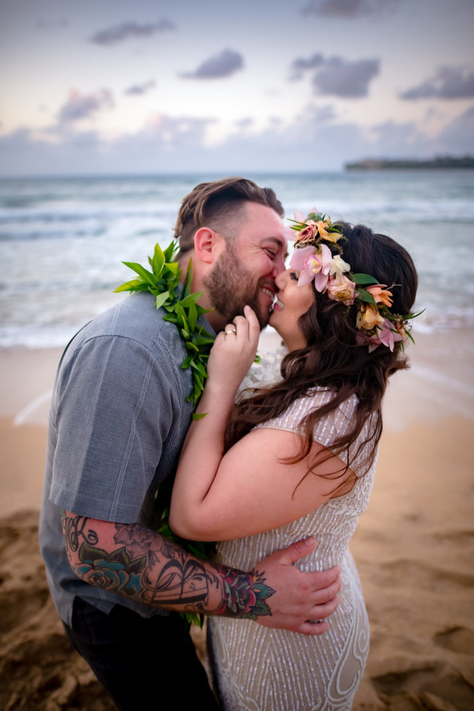Bride and Groom getting married in Hawaii.