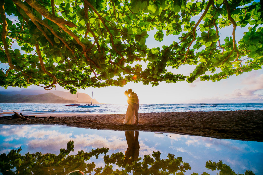 Eloping on the beach in Kauai.