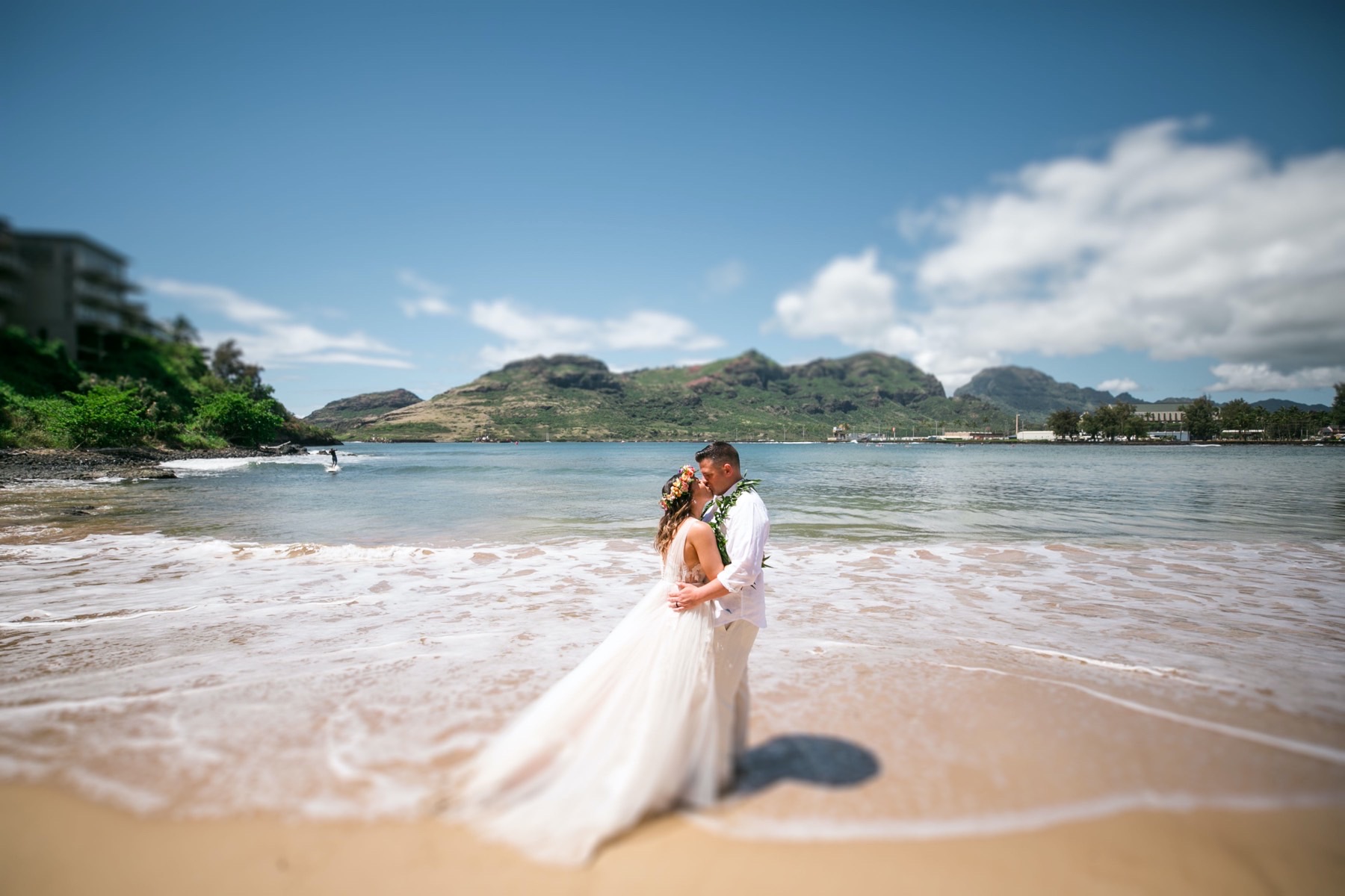 Kristen and Ryan on the beach in Kauai.