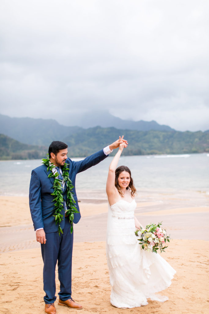 Eloping on the beach in Kauai.