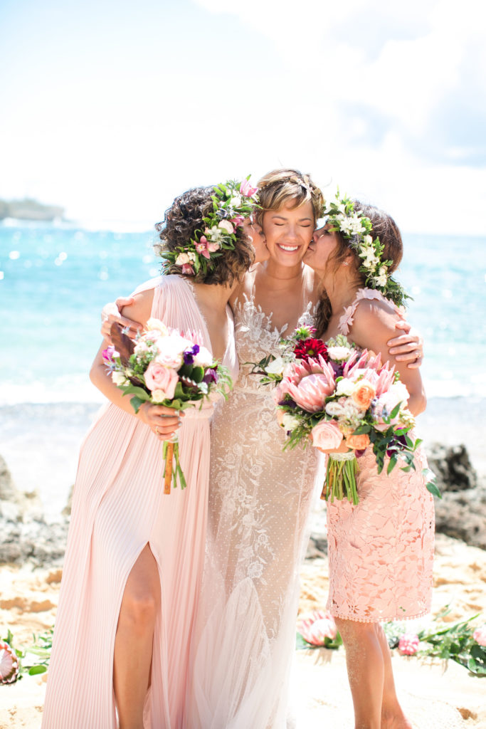 Wedding on the beach in Kauai.