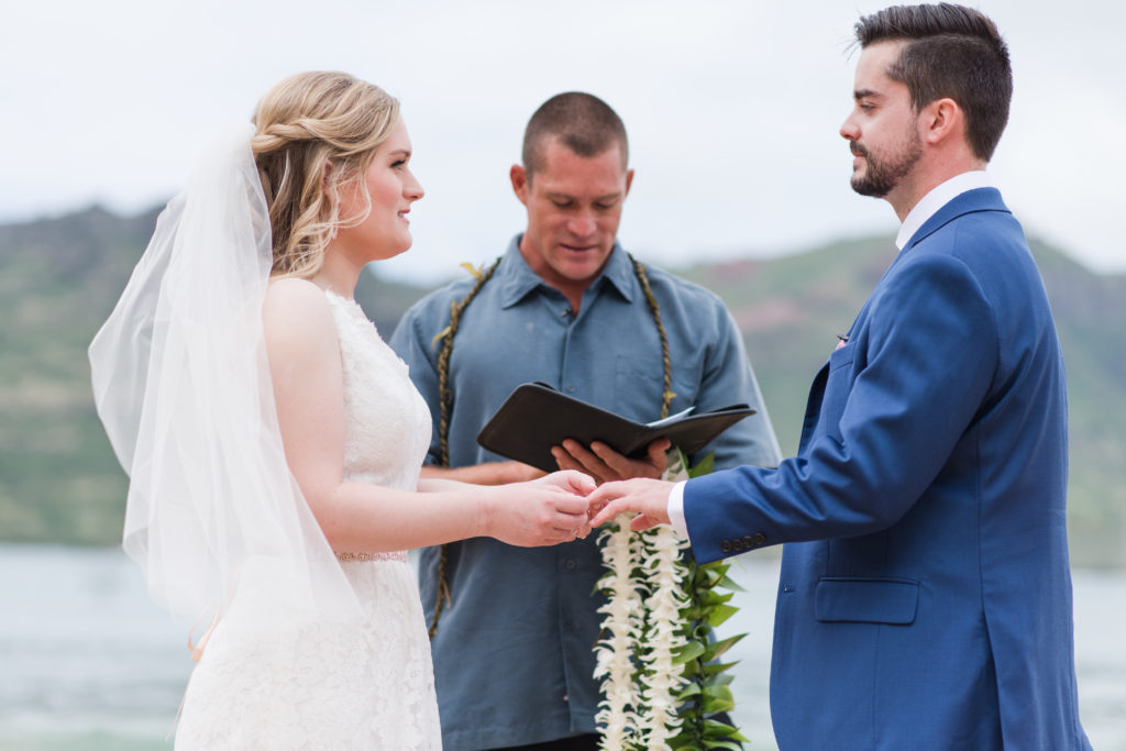 Couple eloping in Hawaii.