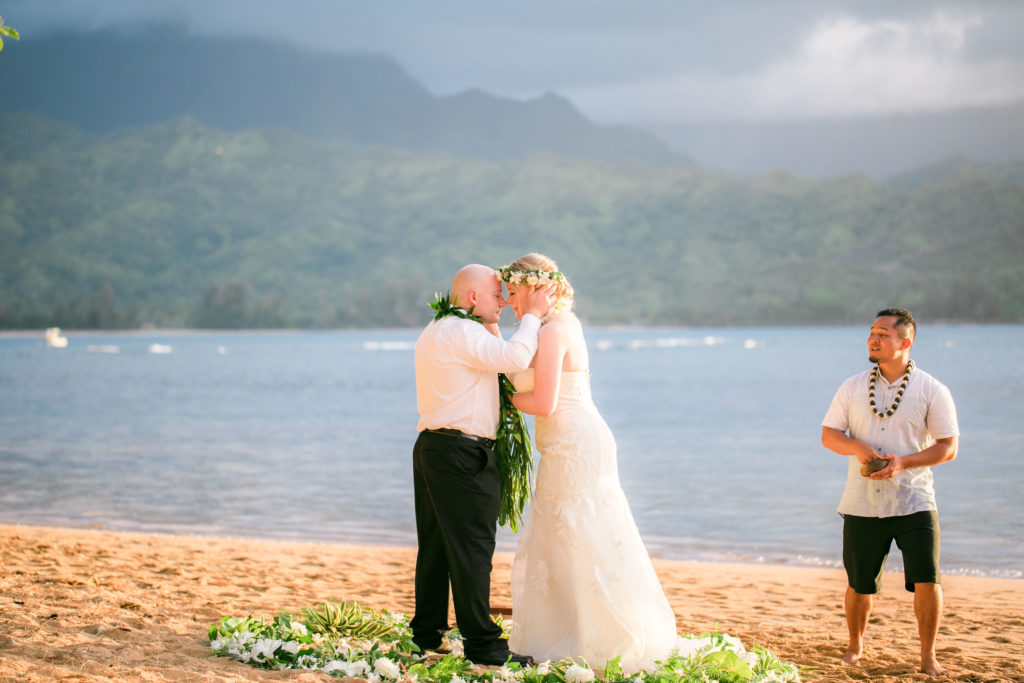 Getting married on the beach in Hawaii.